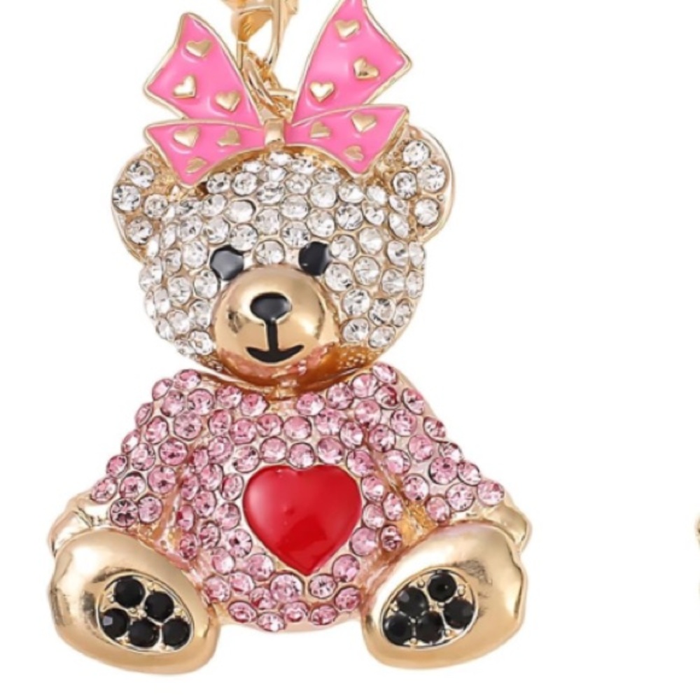 Crystal Teddy bear purse/bag charm keychain - Picture 3 of 6
